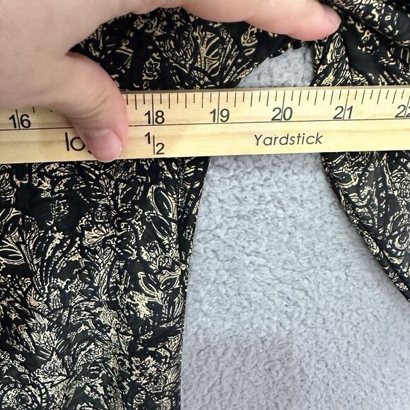 Vintage Y2K The Limited Top Womens Small Black Paisley Print Pleated Boho Hippie - Picture 6 of 7